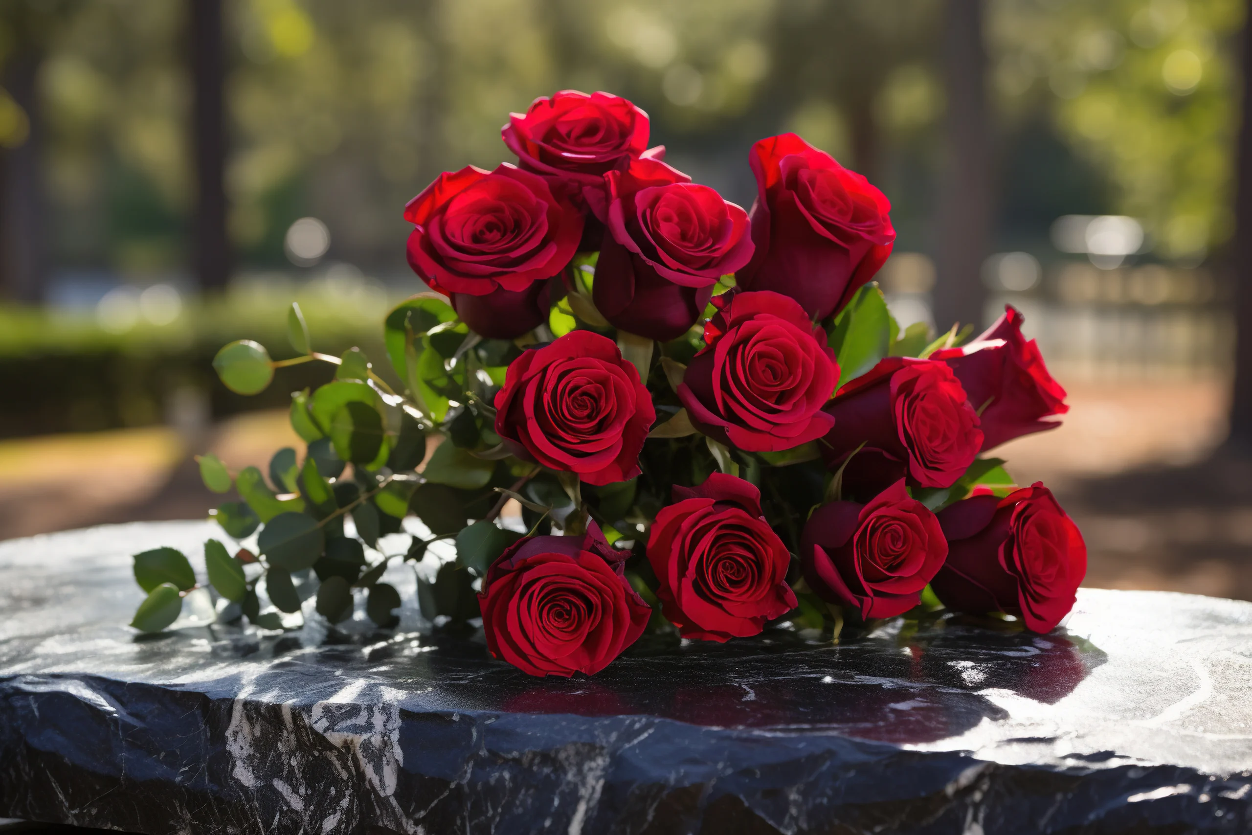 monument funerar granit negru montat in cimitir bucuresti